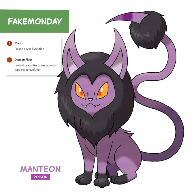 Guys guysIt's a manticore you guys#pokemon #fakemon #fakemonday #eevee #nintendo #nintendoswitch 