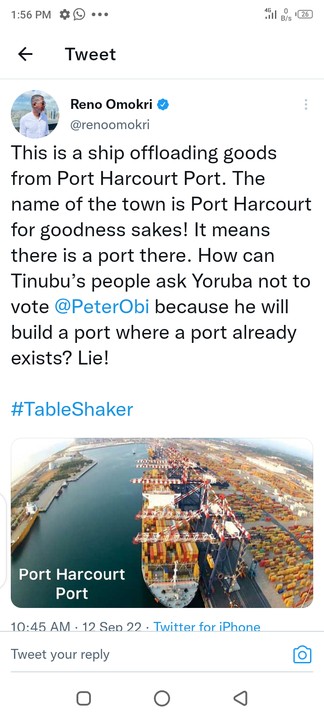 _ChimaOwhor's tweet photo. Reno is just a big liar. In your bid to discredit Obi, you went to download a fake pics and tagged it PH seaport. I live in PH, You are not ashamed of yourself. 
Sign the Petition/ Nnamdi Kanu/ FG vs ASUU/  Wotowoto/ Atiku and Tinubu/ Dolphin Estate https://t.co/wt3tzNfJ3t