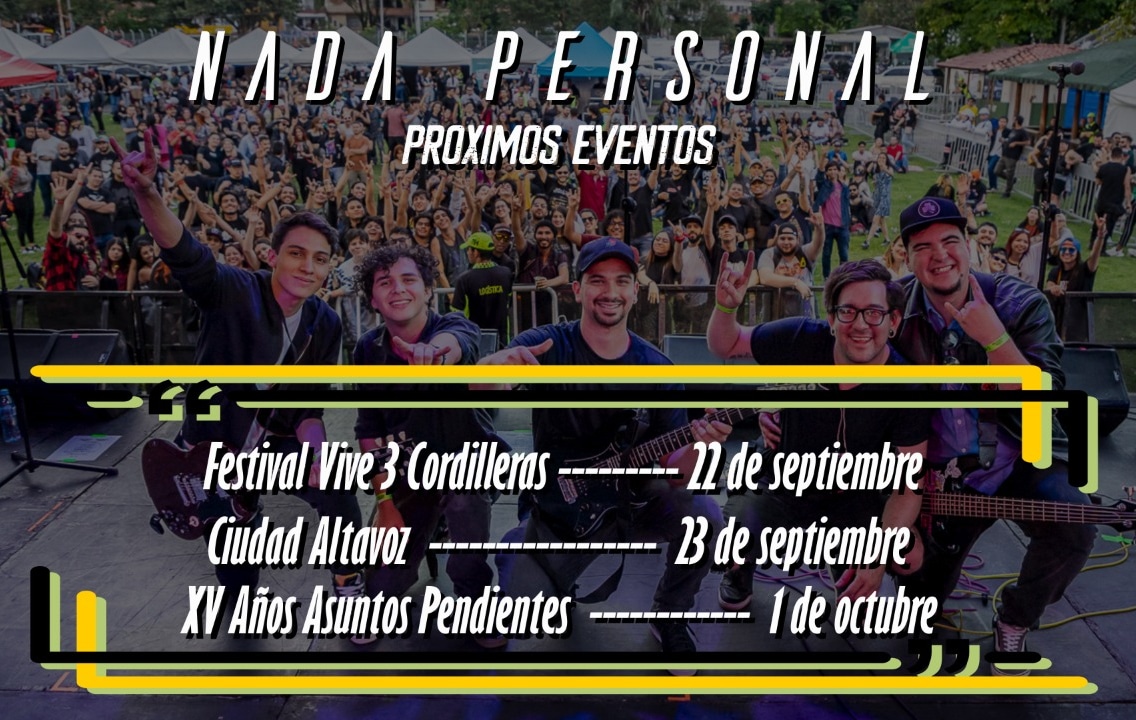 No olviden nuestras próximas presentaciones. Atentos a las redes sociales para más sorpresas más adelante

🔥🔥🔥

#concert #music #september #october #spotify #deezer #youtube #Instagram #medellin #PunkRock #punk