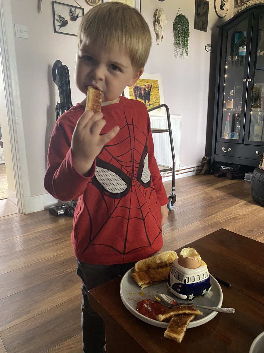 Love to see him try something new and enjoy it! Dippy eggs FTW ❤️#AutismAwareness