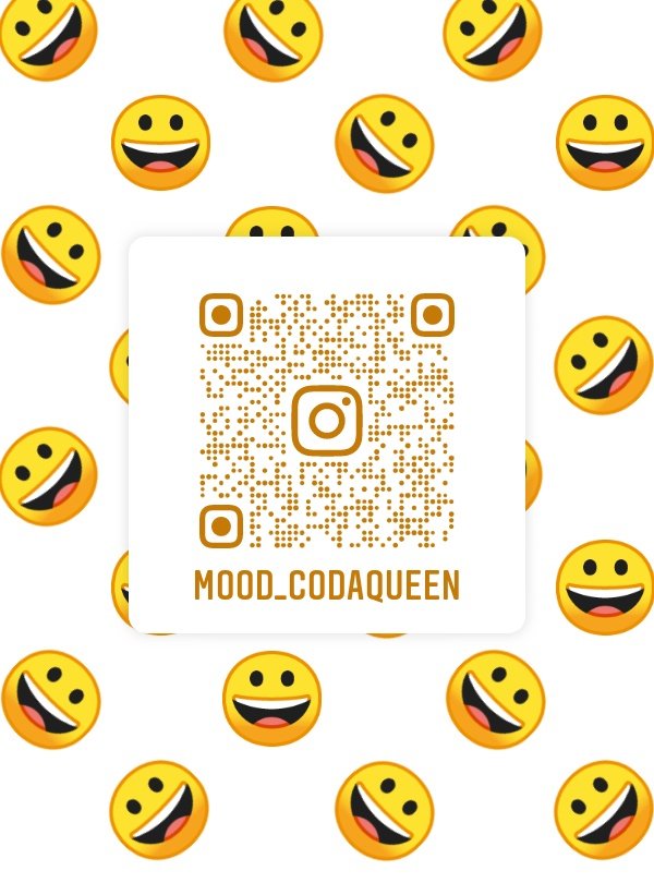 Alttaki QR kodu girerek yada arama motoruna 
Mood_codaqueen ismini girerek Instagram'da benimle gt yapabilir ve hesabıma destek olabilirsiniz 💟🖤💟
Şimdiden teşekkürler 🌺