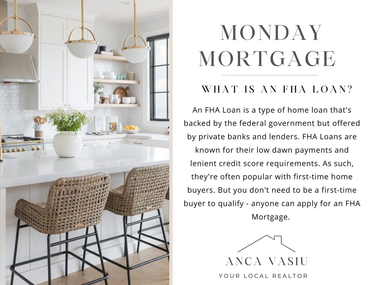 RealtorAncaV's tweet photo. Low down-payments. Lenient credit score requirements. FHA Loans are often popular with first-time home buyers but anyone can apply. See if is right for you. 

______________
Anca Vasiu 
The Maken Group 
📞954-871-1822 
📬ancav@themakengroup.com 

#justrealtorthings #homesforsale https://t.co/e3zz9EDzra