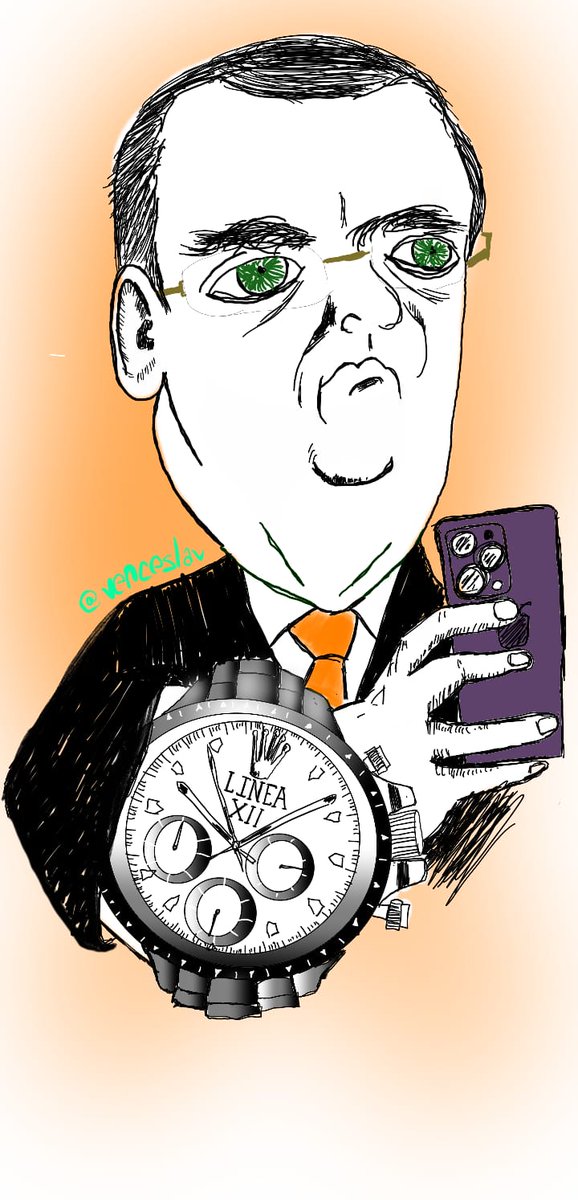 venceslav's tweet photo. Cartón Número 11

El Carnal Rolex 

No todo se puede ocultar con el saco. https://t.co/r4Y6B5tCl3