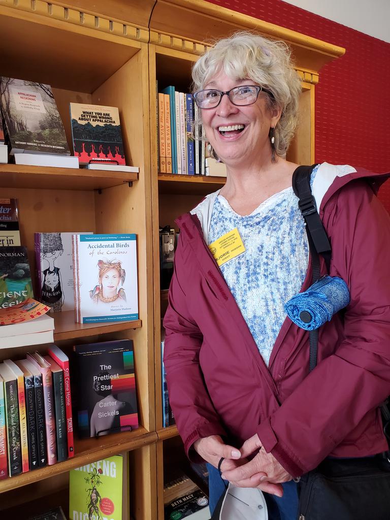 MarjorieHudson1's tweet photo. Spotted in the wild- two copies of ACCIDENTAL BIRDS OF THE CAROLINAS at Plott Hound Books, Burnsville, NC. #BookTwitter #Press53 #PENHemingway Thanks, @Press53 and Kevin Watson for keeping this book on bookstore shelves. @GoldLeafLit @BurnsvilleNC1 https://t.co/FWweW28IR9