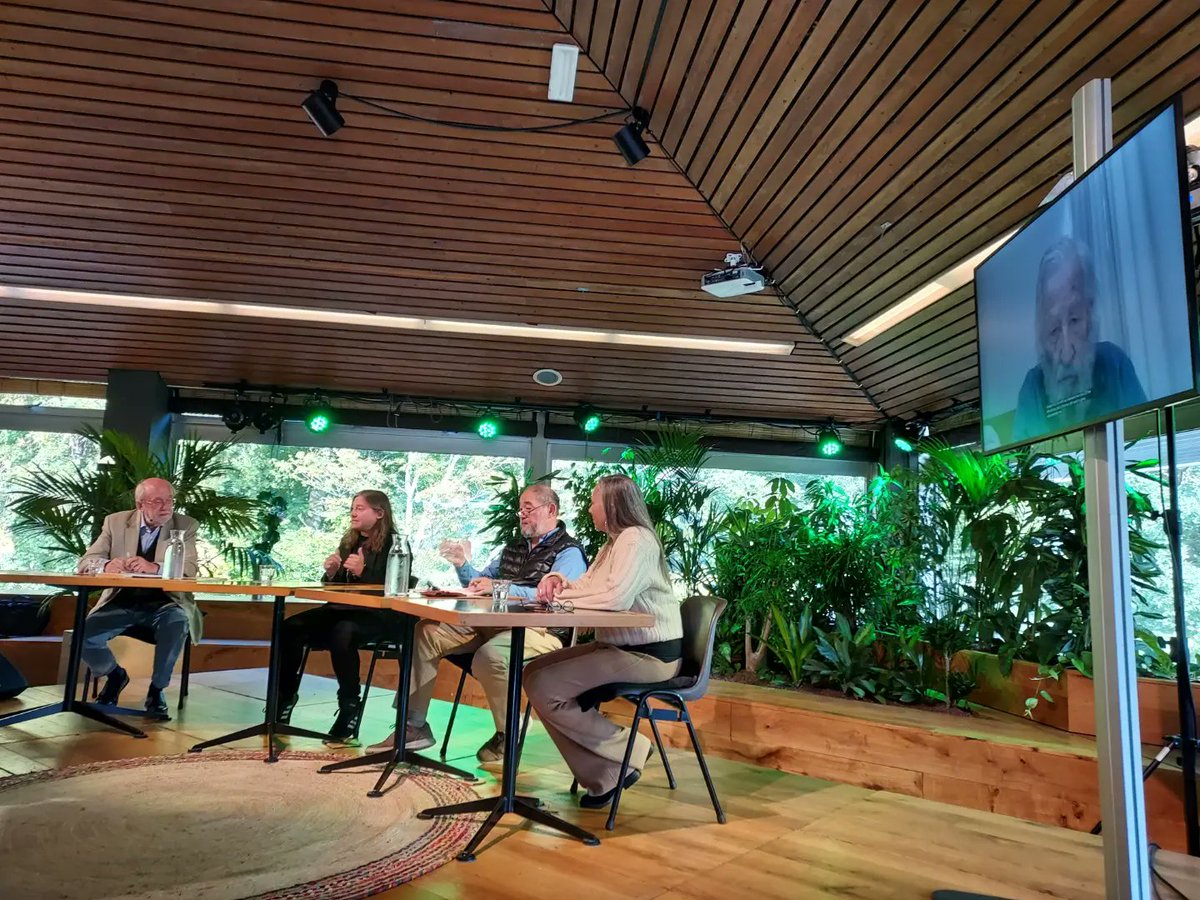 riturajphukan's tweet photo. Prof. Noam Chomsky virtually joins the opening panel of the Amsterdam Climate Week. #AmsterdamClimateWeek #ACW2022 https://t.co/Jo2H3KwEmV