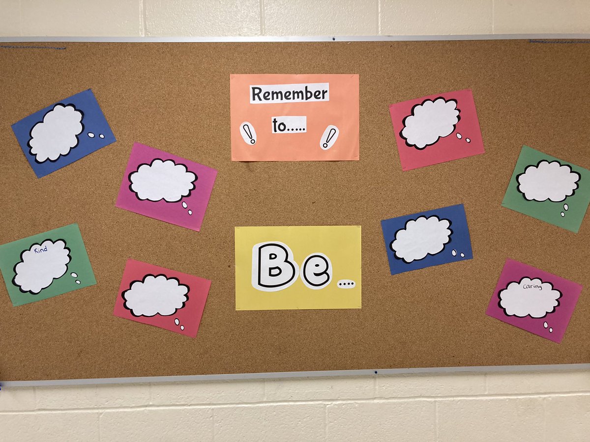 “Remember to… Be…. Kind and caring” What are other words we can add to the wall PRES!? <a href="/pineriveres/">pine river</a> #OwnYourTomorrowPRES
