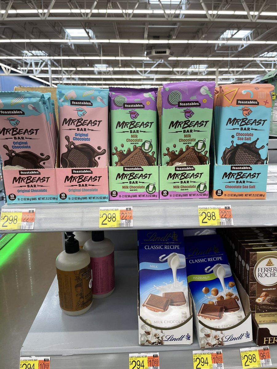 Just found @MrBeast @Feastables chocolate at my local Walmart