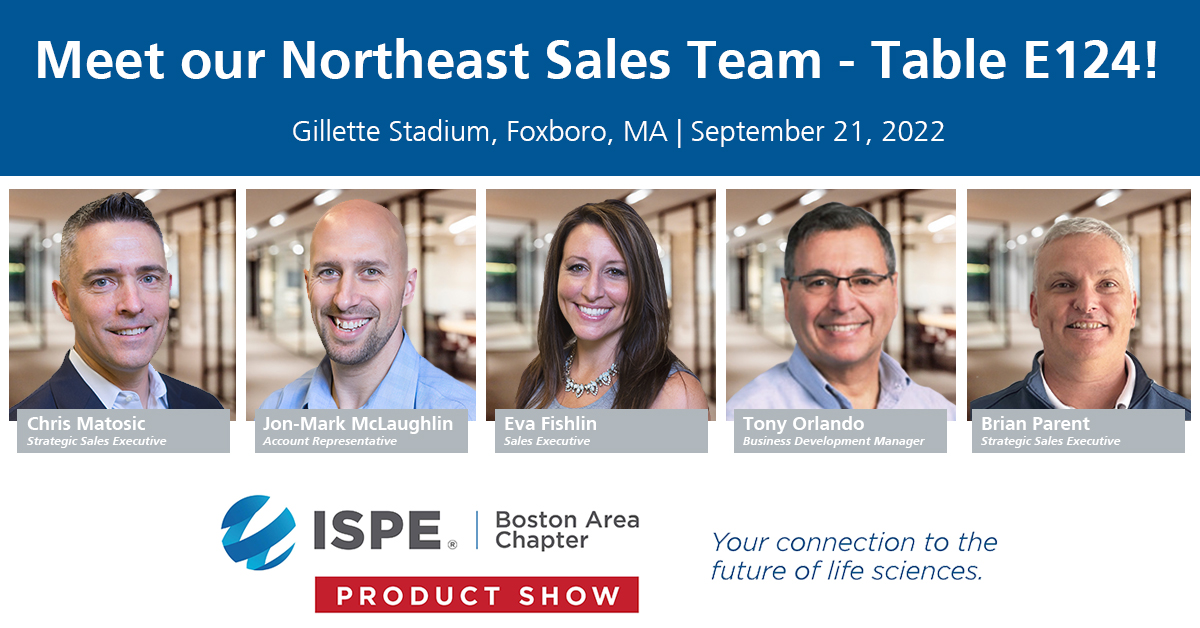 Join us at the <a href="/ISPEBoston/">ISPE Boston Area Chapter</a> Product Show on September 21st at Gillette Stadium in Foxboro, MA! Meet our Northeast Sales Team - Chris Matosic, Jon-Mark McLaughlin, Eva Fishlin, Tony Orlando, and Brian Parent - and learn about the latest in laboratory furniture innovation.