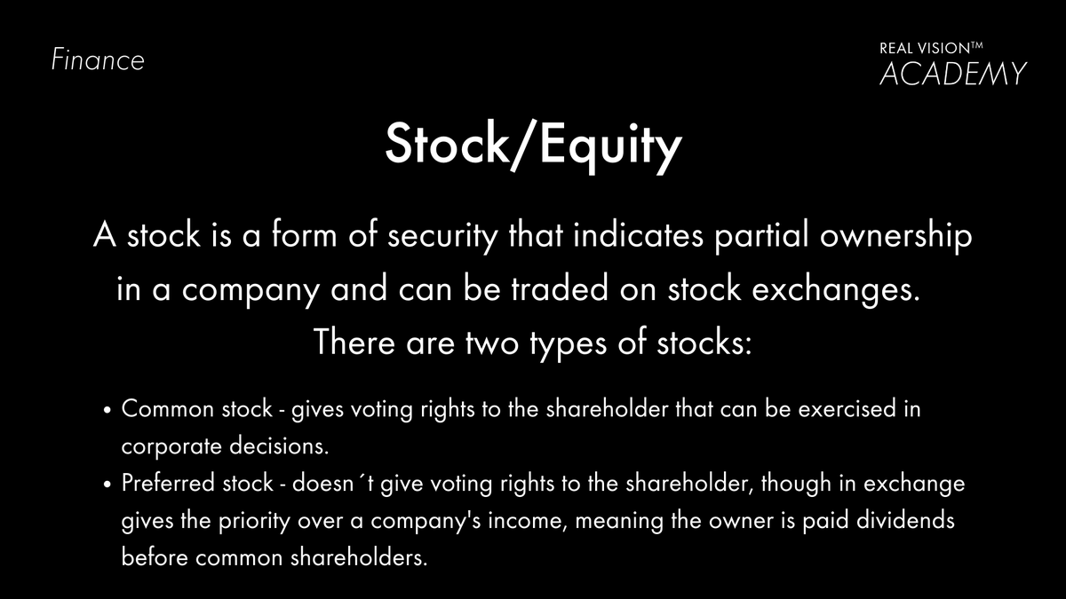 RealVision's tweet photo. #RealVisionAcademy term of the day.
#Stock #Equity https://t.co/lxXq3FkWfm