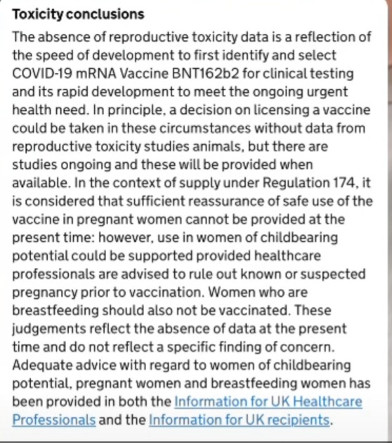 KirstyCM's tweet photo. Reassurance in pregnant and breastfeeding cannot be provided. They should not be vaccinated. Its there in black and white on the https://t.co/HXgGENfrij website!!
#COVID19 https://t.co/zZOnfyIDpy