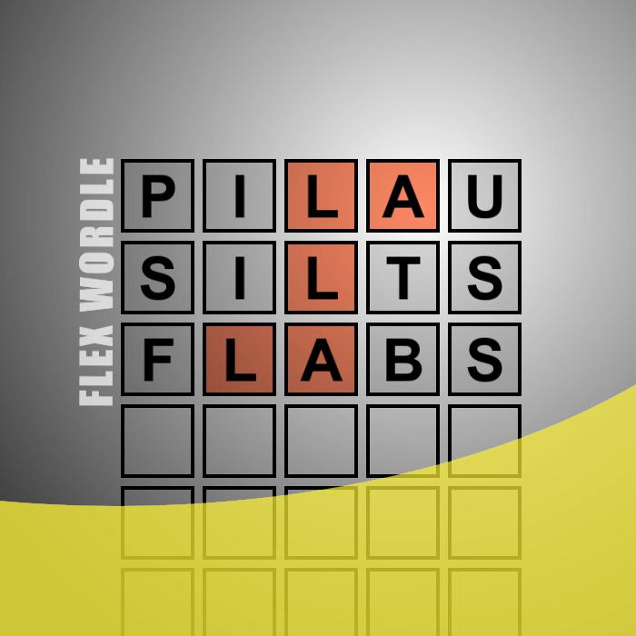 GBrainTeasers's tweet image. Flex Wordle 76 - #PILAU, #SILTS, #FLABS - Guess the #WORDLE in 3 tries - geniusbrainteasers.com/flex-wordle/76/