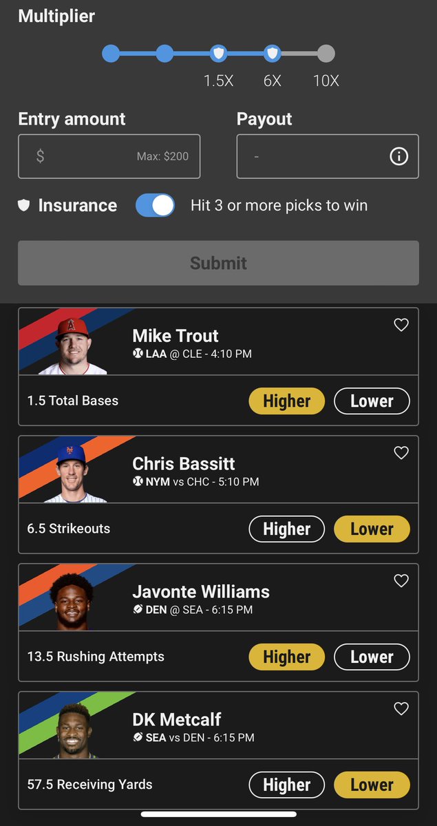 TextDFS's tweet photo. Here is my #UnderdogFantasy mix ticket for #mlb / #nfl BoL if you tail! #GamblingTwitter #TextDFS https://t.co/GVubB3GqZC