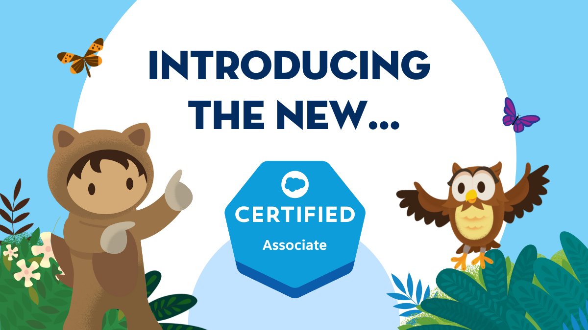trailhead's tweet photo. 🆕 Introducing the NEW Salesforce Associate certification!

🧠 🌟 Discover how this certification will help validate foundational Salesforce knowledge and how you can get started today ➡️: https://t.co/xGh2wT1JVE https://t.co/U9I1SzUcJS