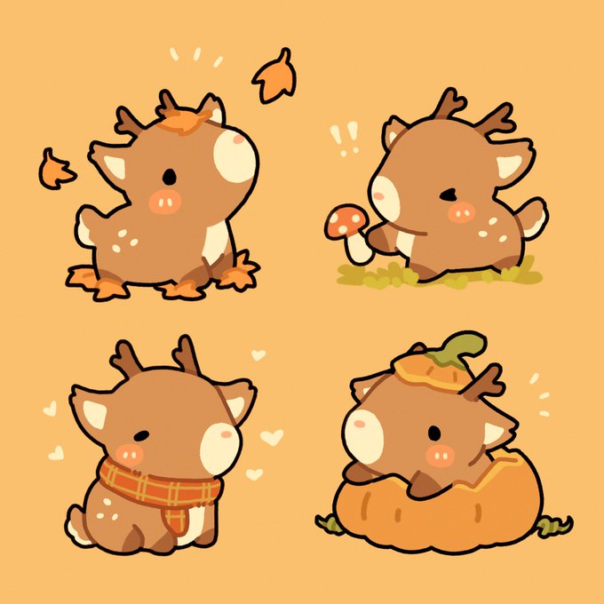 「autumn leaves deer」 illustration images(Latest)