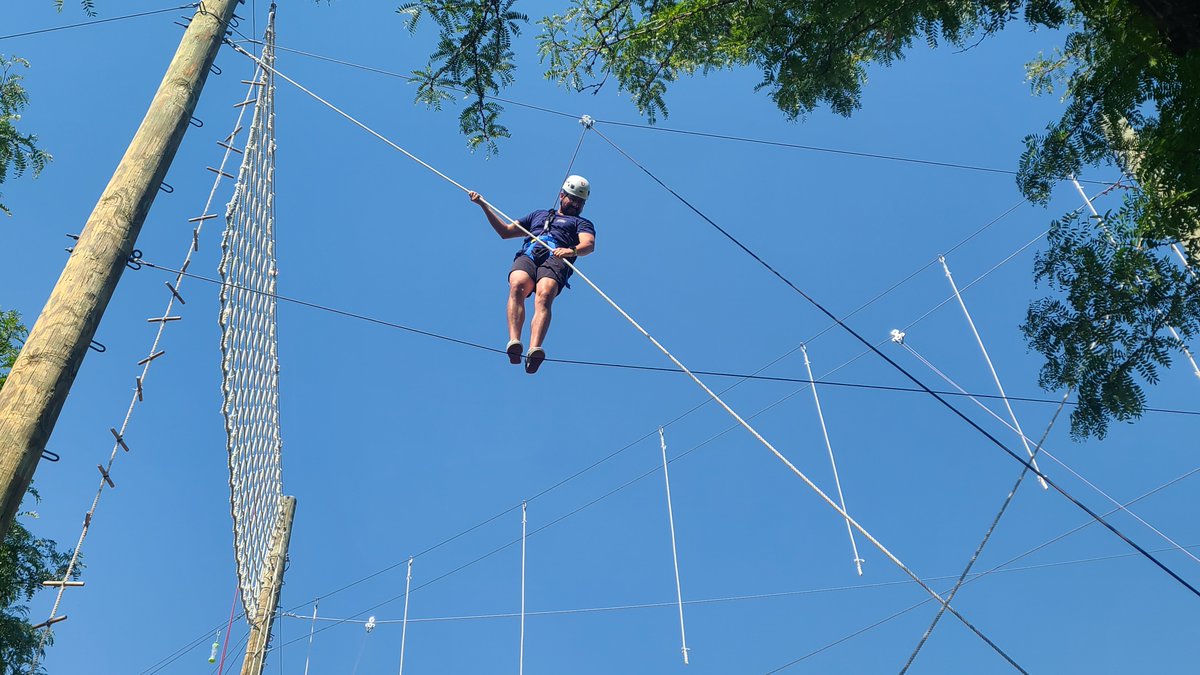 UofUPT's tweet image. A few of our SLC and St. George 1st year students got together to try their skills at a ropes course last Friday! They look like professionals from where we're standing. #uofupt #HMHIROPES