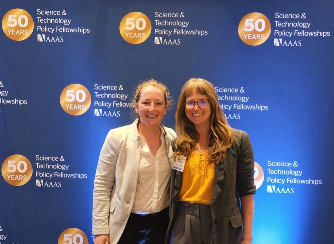 after an amazing 2 weeks getting oriented on the ins and outs of science + tech + policy with <a href="/AAAS_STPF/">S&TPolicyFellowships</a>, we're officially commissioned! hard to believe just last year we were finishing up our <a href="/UVM_RSENR/">Rubenstein School</a> grad programs, and now <a href="/KennaRewcastle/">Kenna Rewcastle, PhD</a> off to <a href="/EPA/">U.S. EPA</a> and myself to <a href="/USAID/">USAID</a> 🎉🎊