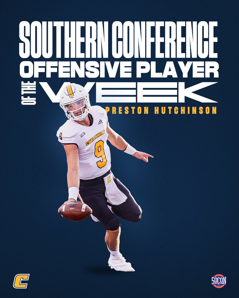 Dual-threat QB1 ✈️ 🥇 bit.ly/3B6IstL ∙ 342 yards of total offense, 3 TDs ∙ 17-27, 278 yds, TD ∙ 6 carries, 64 yds, 2 TD @PrestonHutch15 x #GoMocs