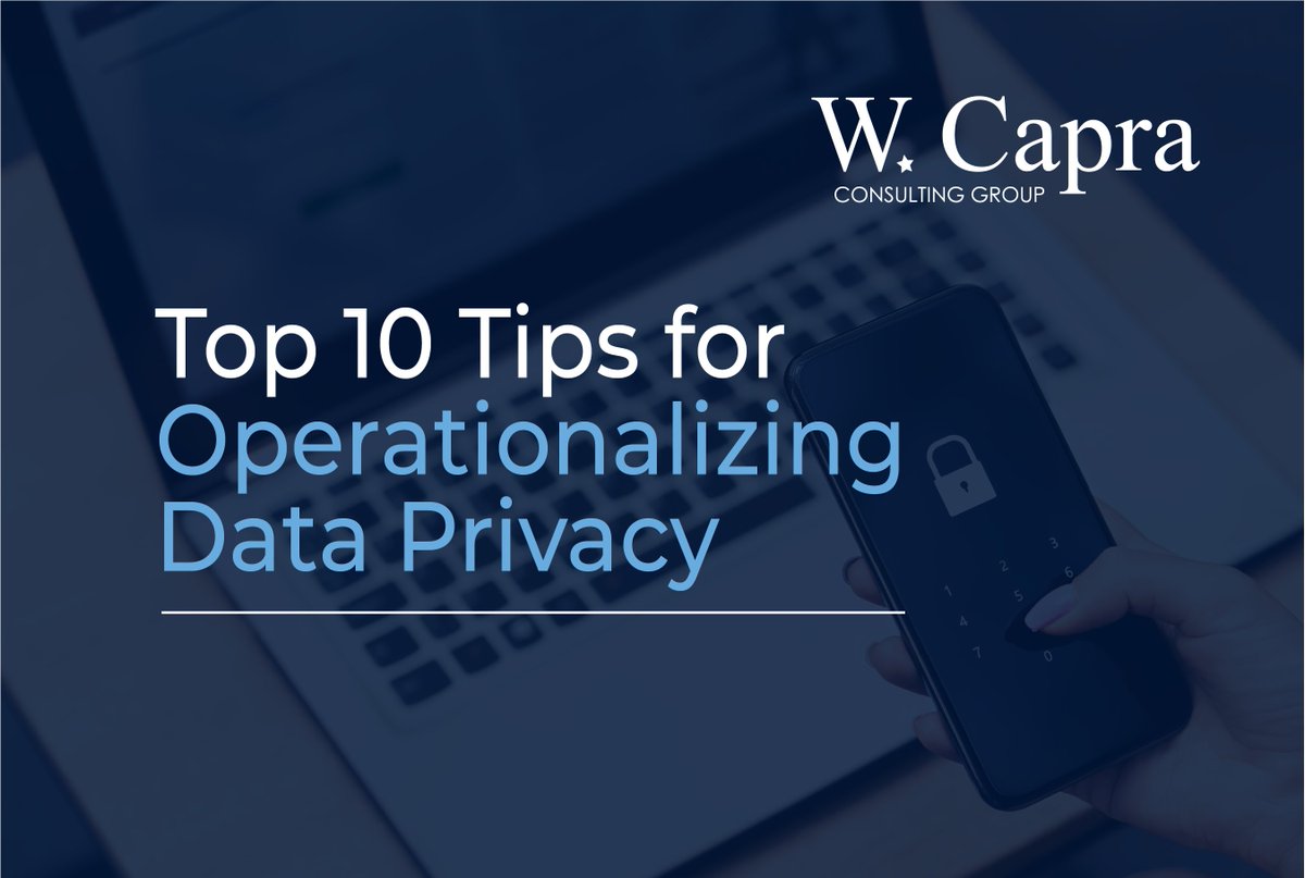 wcapra's tweet photo. As more #dataprivacy regulations are introduced, implementing a consistent privacy program becomes more imperative to maintain your customers' trust. Check out the latest #CAPRAplus, for our top tips for operationalizing data privacy. 
https://t.co/0F7f4BV4m0 #datasecurity https://t.co/hHkhPoiP5J