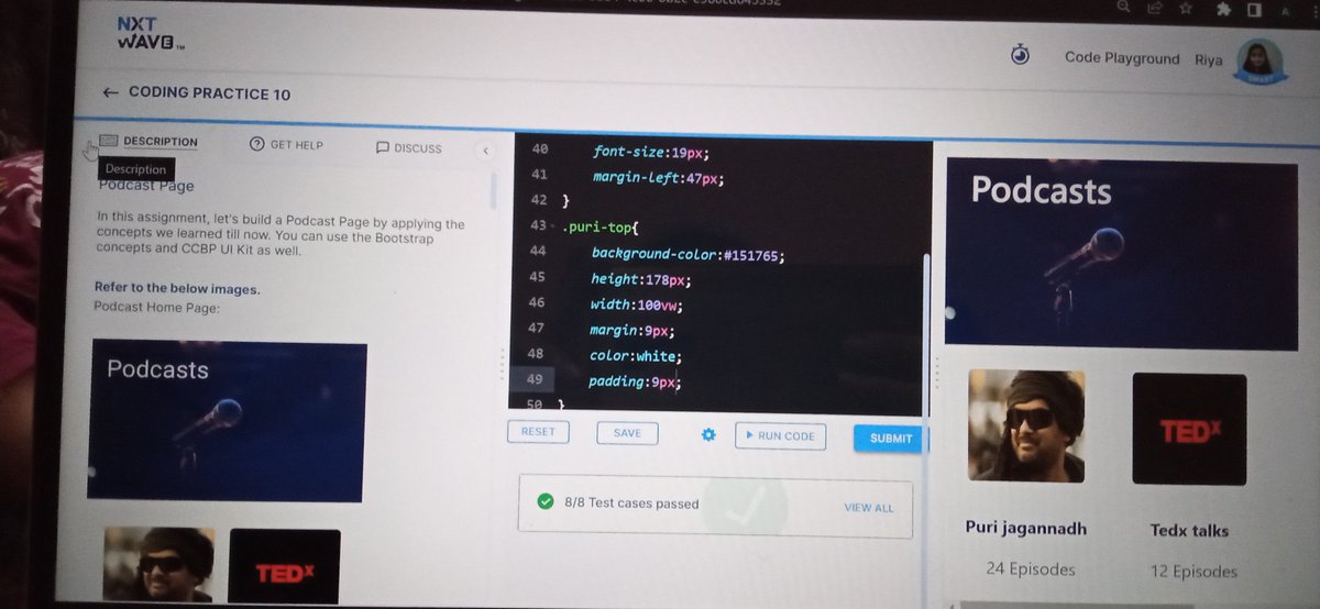 RiyaPandey9119's tweet photo. Coding-practice -10&amp;11 completed. 
#coding #html 
#ccbp #css #nxtwave
#rahulattuluri https://t.co/59RPwHjfxF