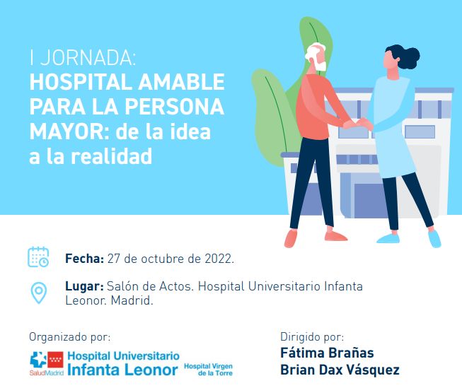 Recuerda que el próximo 27 de octubre se celebra la I Jornada Hospital Amable para la persona mayor, en el Hospital Universitario Infanta Leonor de Madrid.  Presencial, gratuito. Inscripciones: hospitalamable.hvll@salud.madrid.org. Programa: segg.es/media/agenda/P… 
 #mayores