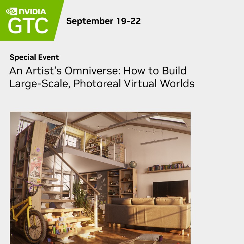 nvidiaomniverse's tweet photo. NVIDIA's expert environmental artists are coming to you live in this #GTC22 session.

Learn how they pulled off a massive scene using @Substance3d, @Adsk3dsMax, @Blender, #OmniverseCreate, and more that showcases the latest in NVIDIA #RTX, #AI, and physics technologies. 🙌