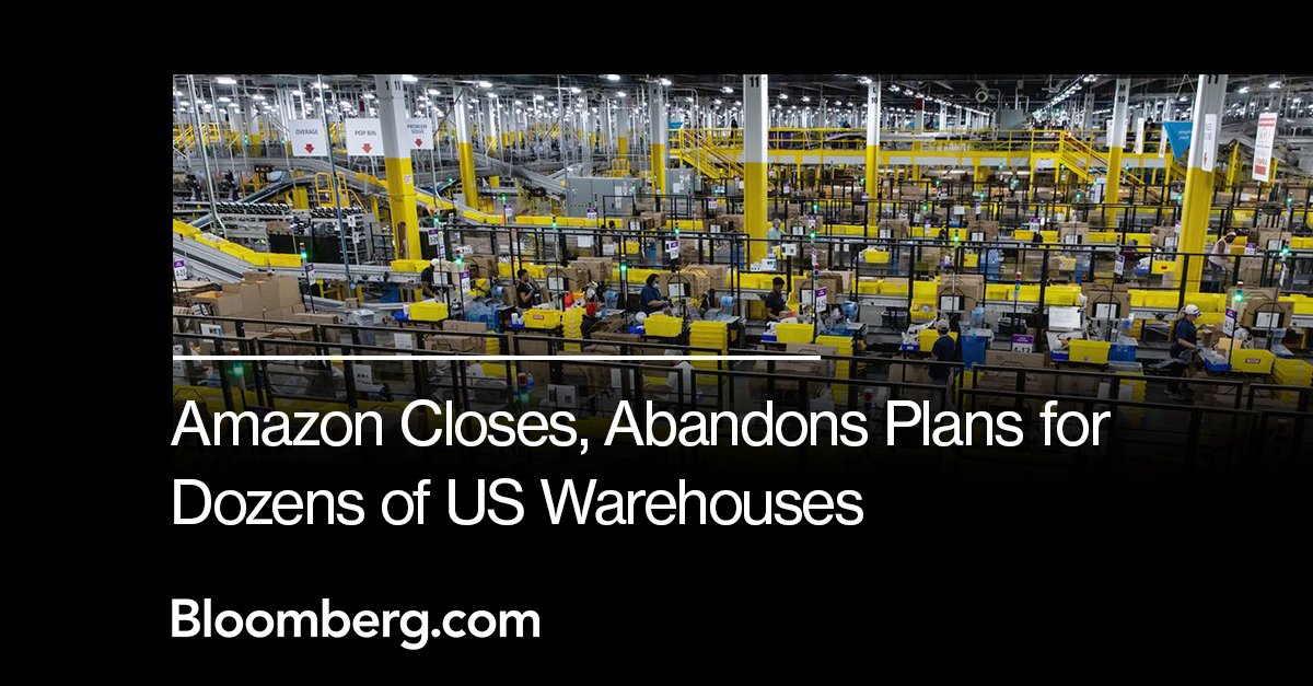 business's tweet photo. Amazon has abandoned dozens of existing and planned facilities around the US, according to a closely watched consulting firm.