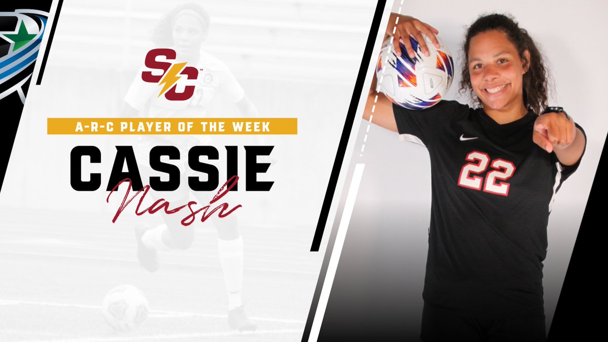 .<a href="/SimpsonWSOC/">Simpson W. Soccer</a>'s Cassie Nash earned <a href="/AmerRiversConf/">American Rivers Conference (A-R-C)</a> Offensive Player of the Week honors today. 

During the Storm's 2-1 week, Nash scored three goals and had two assists for a total of eight points.  

📰 bit.ly/3QCQosp

#rollriversWSOC