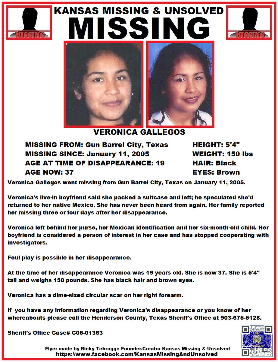 KansasMissing's tweet photo. #Update #MissingPerson #Missing PLEASE SHARE/PRINT/POST!!! VERONICA GALLEGOS (GUN BARREL CITY, TEXAS)!!! AGE HAS BEEN UPDATED #TexasMissing #MissinginTexas https://t.co/13onCzoDPQ
