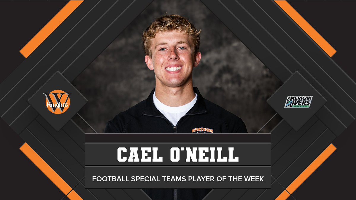 Conference Weekly Awards 🏆 Football: Cael O'Neill named American Rivers Conference Special Teams Player of the Week. 🧵