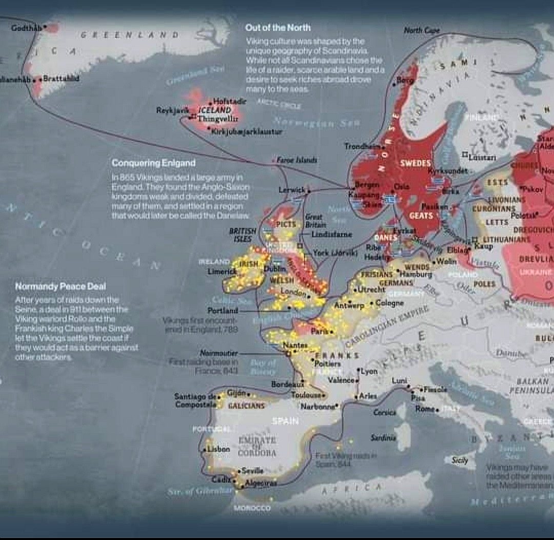 xmtorne's tweet photo. Uau, olhe você, mais um mapa daqueles que som publicados fora da península, desta vez das invasons vikingas, onde aparece a #Galiza e nom a #Espanha #Astúrias #Leom #Castela... apenas os árabes. Sempre errados por lá fora 😉 A Espanha é umha invençom artificial #GalizaIsNotSpain https://t.co/ef69uj4eyl