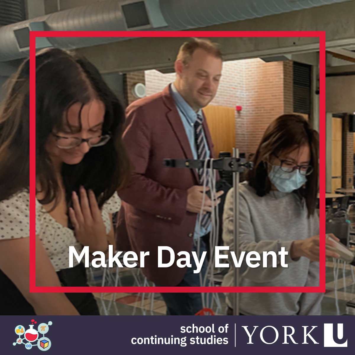 On August 4, 2022, the English Language Institute held a Maker Day event in partnership with the <a href="/YorkUMathStats/">YorkU Math and Stats</a>. Students learned about patterns and waves and had an opportunity to play and explore with mathematically inspired vibration experiments. 
_
#YUELI #YorkUSCS