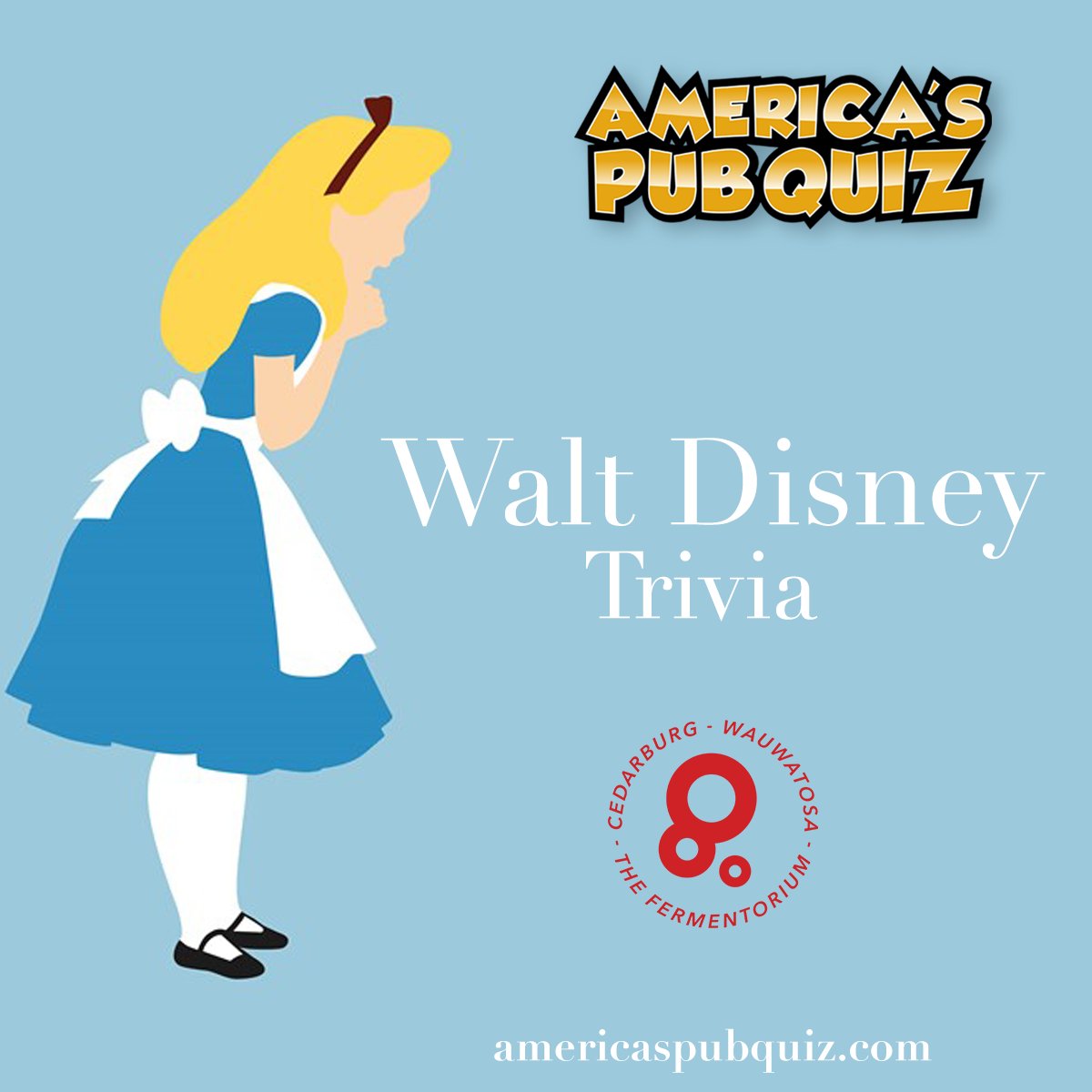 Do you know a Disney fan? Send them this post so that they can mark their calendars for Walt Disney Trivia at our Cedarburg Tasting Room on Wednesday, September 28th at 7PM. #trivia #disneythemed #americaspubquiz #drinklocal #pubquiz #thefermentorium