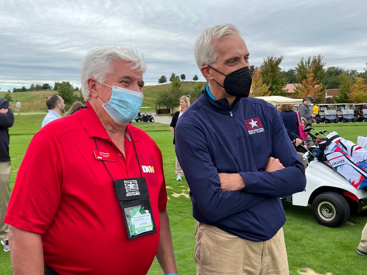 DAVHQ's tweet photo. DAV National Commander Parsetich and @SecVetAffairs supporting veteran rehabilitation during the 2022 National Disabled Veterans Golf Clinic at Riverside Resort in Iowa. 

Thanks to our co-hosts, @Sports4Vets. Stay tuned to our pages all week for more #VetsGolfClinic coverage! https://t.co/Nkc4PAAuia