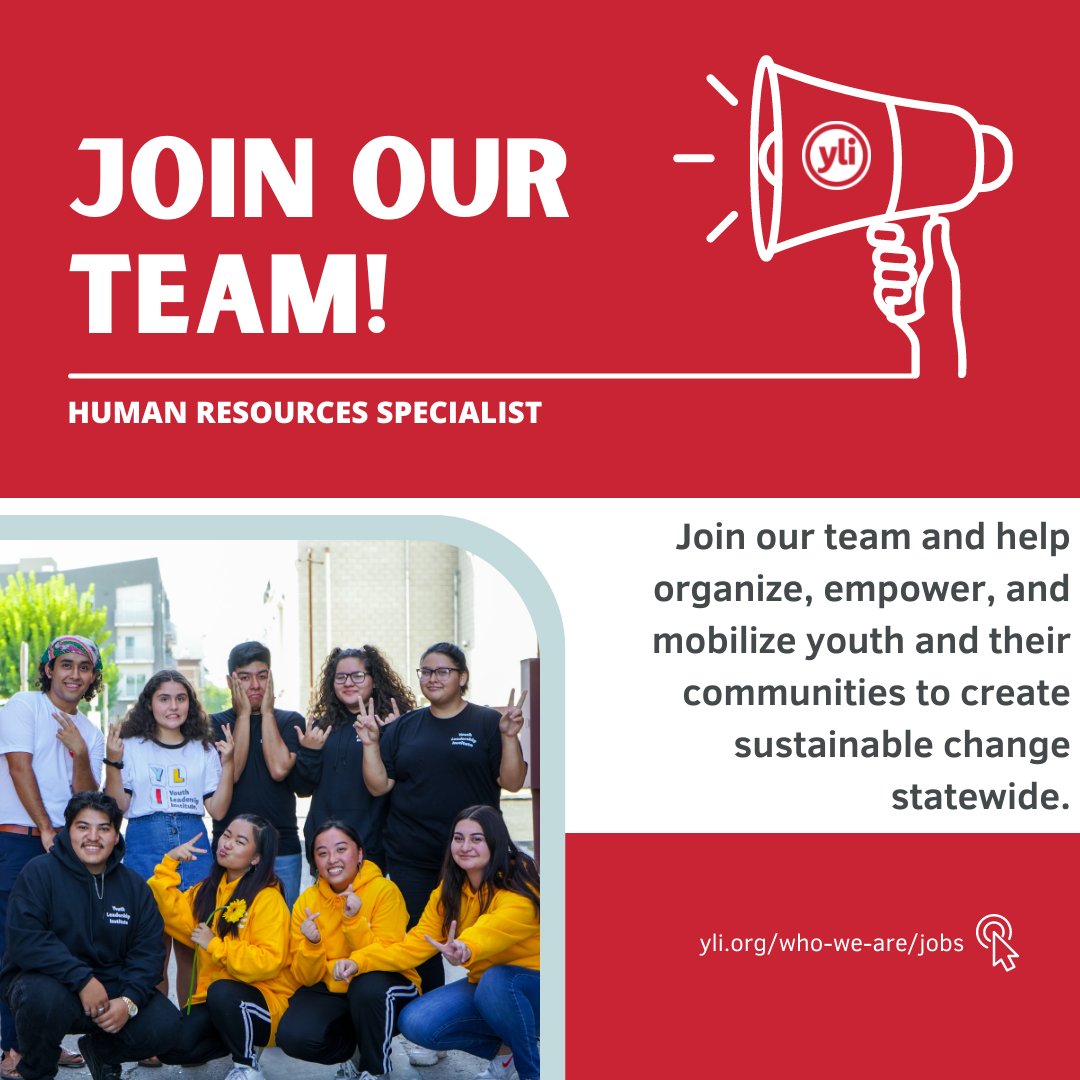 ylinstitute's tweet photo. JOB ALERT!🚨🚨🚨
Know of anyone interested in Human Resources and youth media? Share this with them! Click below for more info
https://t.co/djYNVUWzIb https://t.co/hxEbSv5kdq