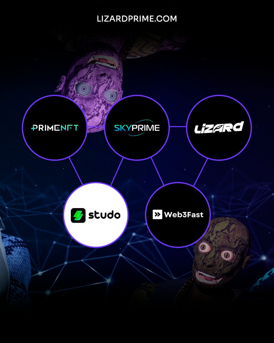 we started a totally ennovative system with the firs entrepreneurship NFT in the world! 🦎🌎

you who obtain lizard prime will receive a unique portfolio full of services offered by prime NFT in partnership with SKY PRIME. 🔥🔥

More information 👇

🔗lizardprime.com