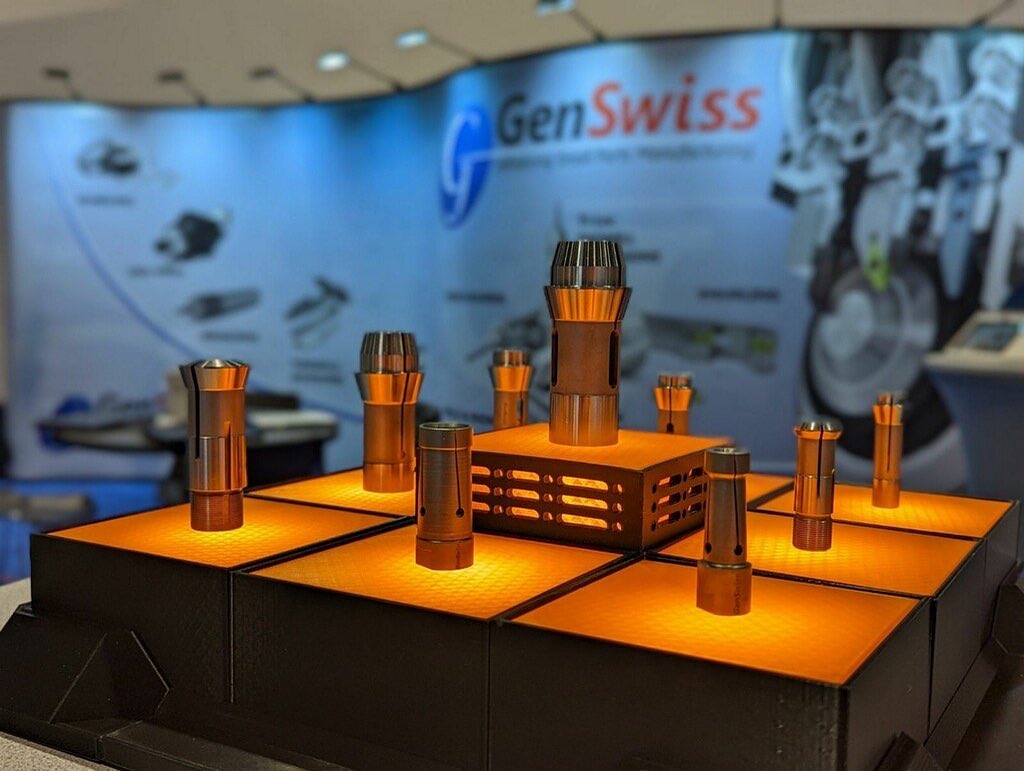 SwissType1's tweet photo. Visit @IMTSchicago Booth #432356 and mention our GenSwiss Signature Series Collets & Guide Bushings giveaway to win one machine collet and one bushing. Prizes will be given out every day this week and are limited to one prize per attendee. Get #SuperiorSupport for your bar stock! https://t.co/XUGUPuwGNp