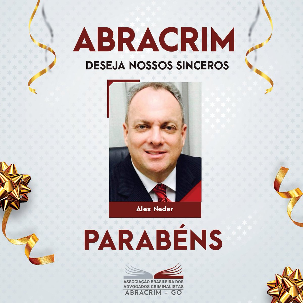 ABRACRIM's tweet photo. Hoje é dia de comemorar o aniversário do Presidente da ABRACRIM - GO, Alex Neder! https://t.co/MFDUG68rzT