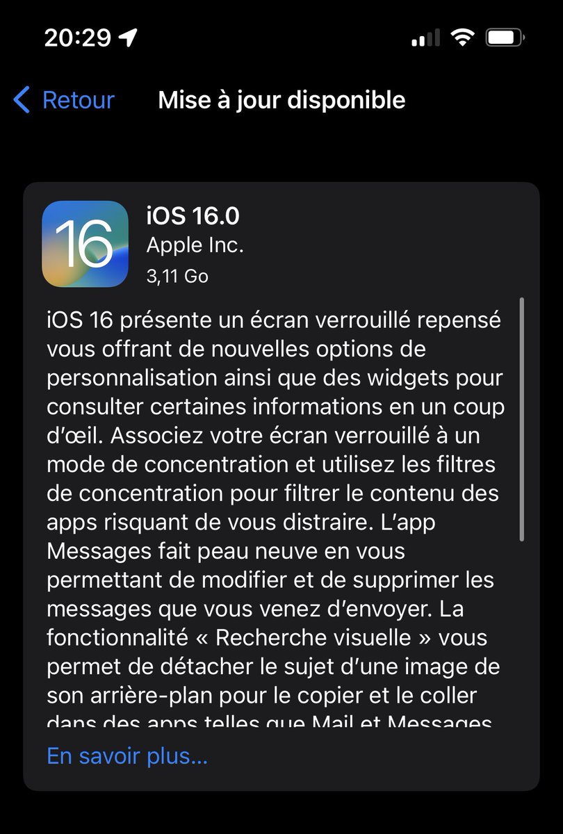 iOS 16 dispo 🇫🇷 #iOS16 #apple #update #iphone