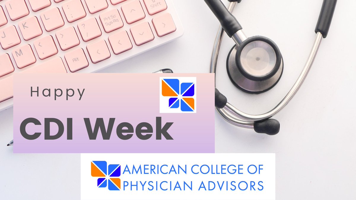 AmerCollPhyAdv's tweet image. The ACPA wishes everyone involved in #clinicaldocumentation a happy #CDIWeek!

Don&apos;t forget the CDI resources available on the CDI Committee page of the ACPA website 

acpadvisors.org/content.aspx?p…