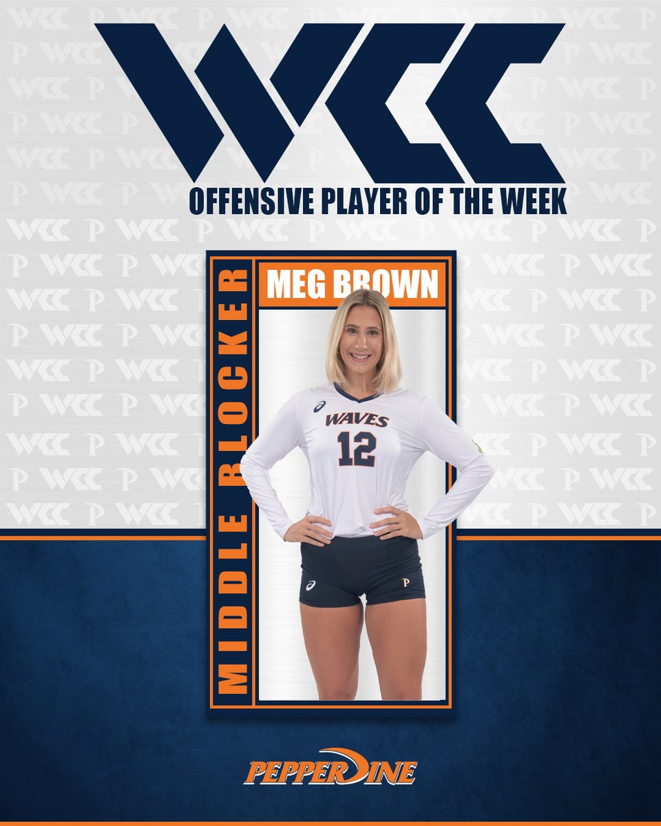 PepperdineWVB's tweet photo. AYOOOO @__megbrown 

Congrats on earning @WCCsports Offensive Player of the Week this week!

Check the deets from the WCC: 
https://t.co/COQ95gy6sM https://t.co/HprDdlgDk0