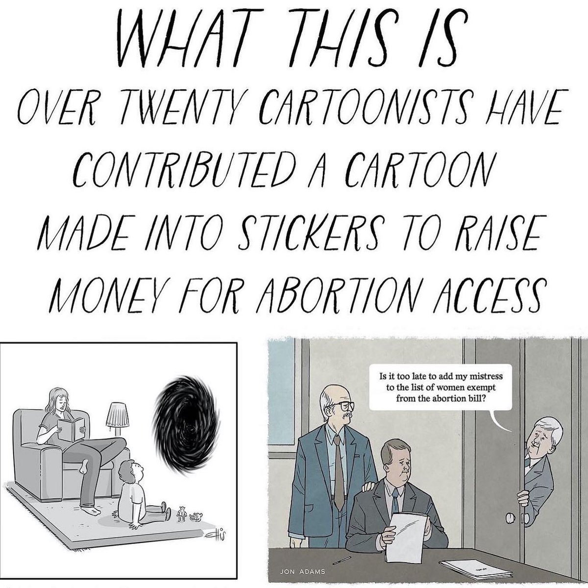 PS: posted this comic on Instagram to hype an unofficial New Yorker cartoonist fundraiser for the National Network of Abortion Funds, put together by the great @MadelineHorwat1 (I donated some dope accurate bird stickers):
https://t.co/s3ZedOBDRC