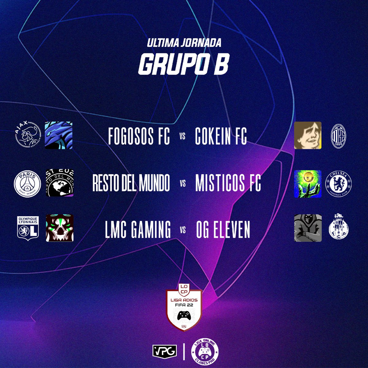 OnlineClubes's tweet photo. SE JUEGA LA ULTIMA FECHA, LA JORNADA 10 DE LOS GRUPOS QUE ESTAN PARTICIPANDO EN LA COPA DE DESPEDIDA DEL FIFA 22 DE LA LIGA LOCP, SUERTE A TODOS.🔥🔥🏆🏆

🎮🏆⚽ LIGA ONLINE CLUBES PRO 🎮🏆⚽
⚽ | Despidiendo el Fifa 22 🎮
🎮 | Primera División / División Expansión ⭐
🏆 | Grupos https://t.co/TmSpxJVxso