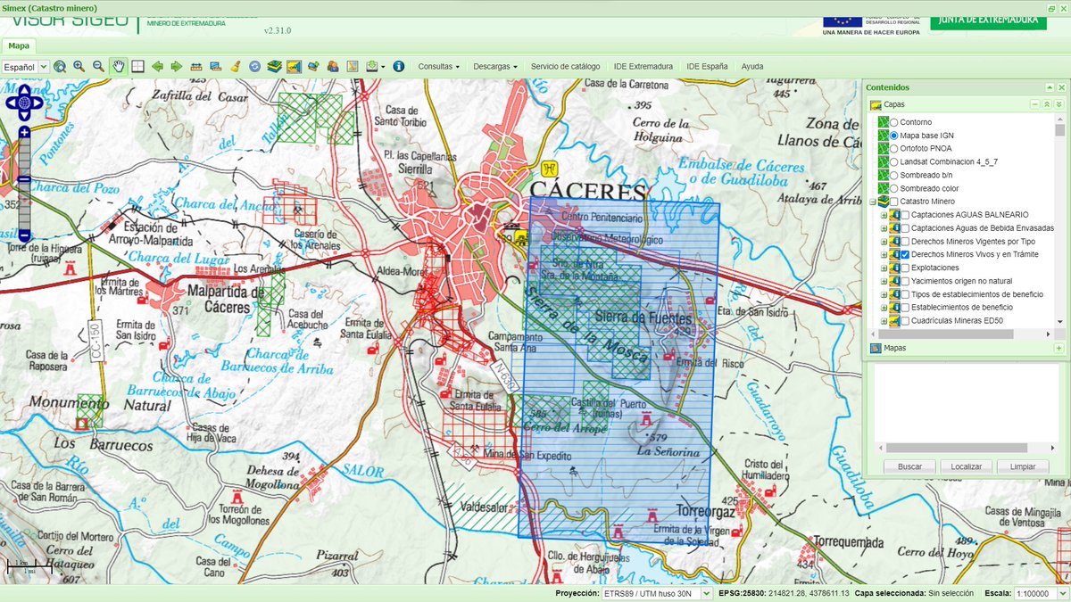 mlinaje's tweet photo. ADVERTENCIA: Como les dejemos avanzar ahora, si la abren será tarde para pararlos.

Imagen del mapa oficial de Derechos Mineros cercanos a #Caceres 

Los que se vamos a quedar sin Derechos somos nosotros: sin derecho a un agua, aire y suelo saludables y no contaminados.
#hilo https://t.co/tIbp5qrFrS