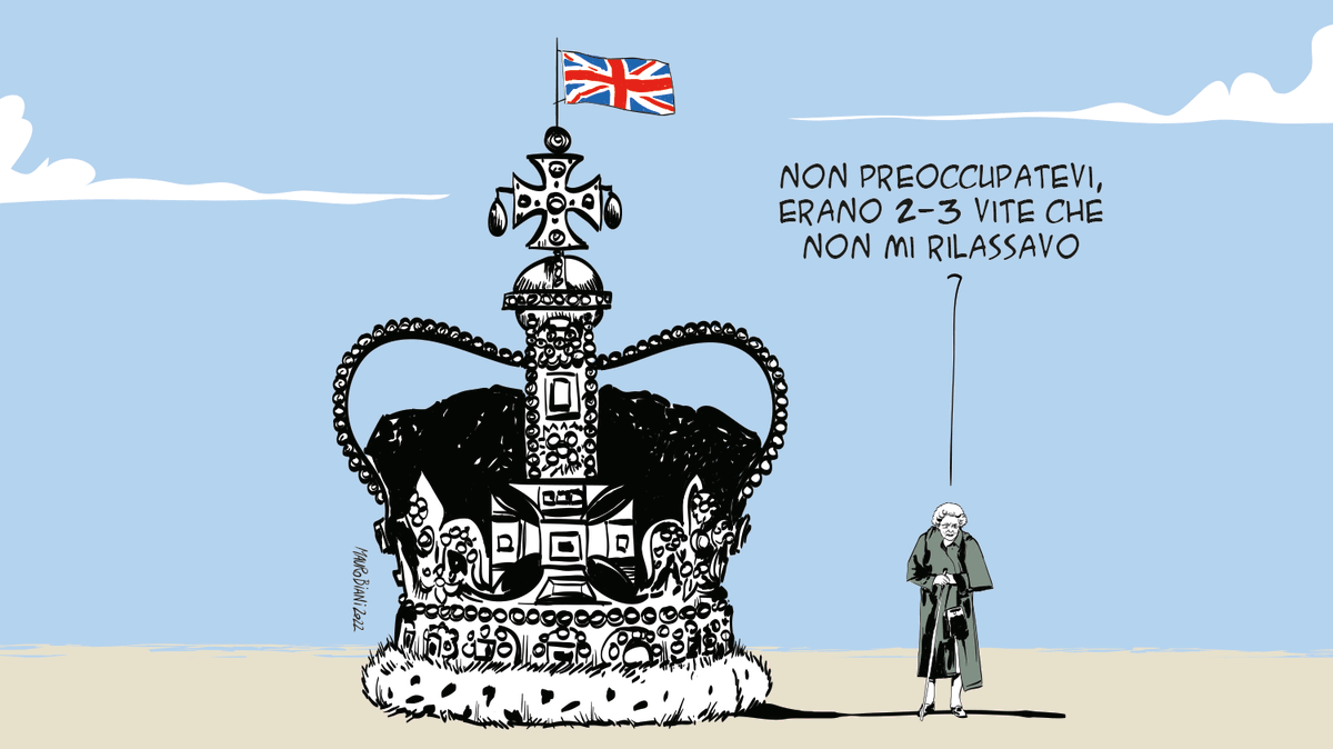 Ora #ElisabettaII speciale #Atlantide <a href="/andreapurgatori/">andrea purgatori</a> <a href="/La7tv/">La7</a>  <a href="/BarbaraGSerra/">Barbara Serra</a> <a href="/mariannaaprile/">Marianna Aprile</a> e la mia vignetta