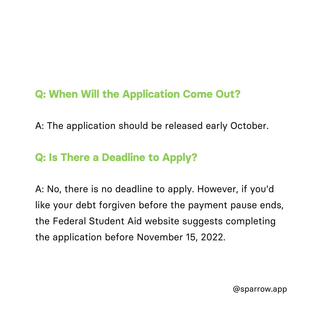 sparrow_app_'s tweet photo. You've got questions, we've got answers! Here's some FAQs about #studentloanforgiveness. 👇🏻 https://t.co/GUuMKbJhje