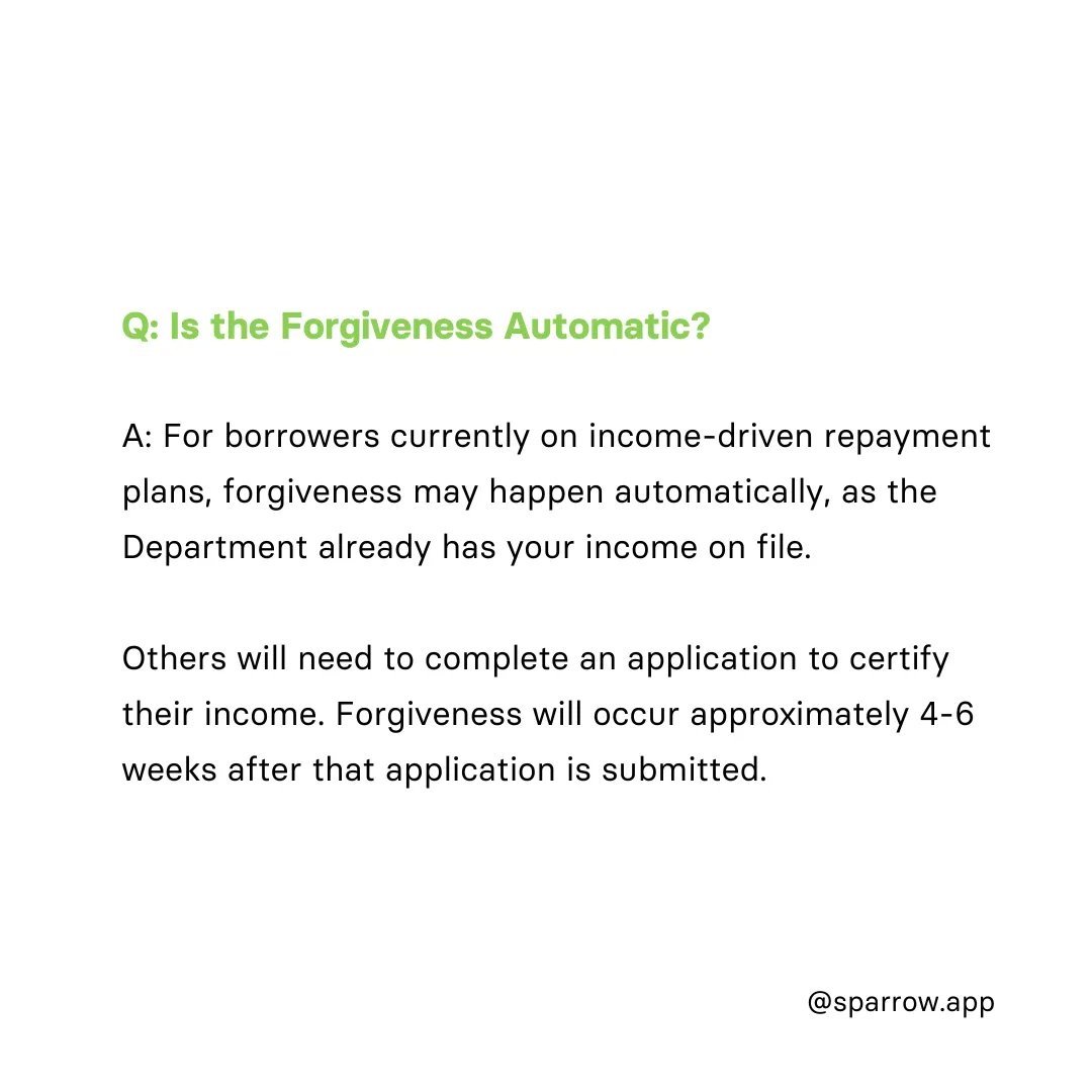 sparrow_app_'s tweet photo. You've got questions, we've got answers! Here's some FAQs about #studentloanforgiveness. 👇🏻 https://t.co/GUuMKbJhje