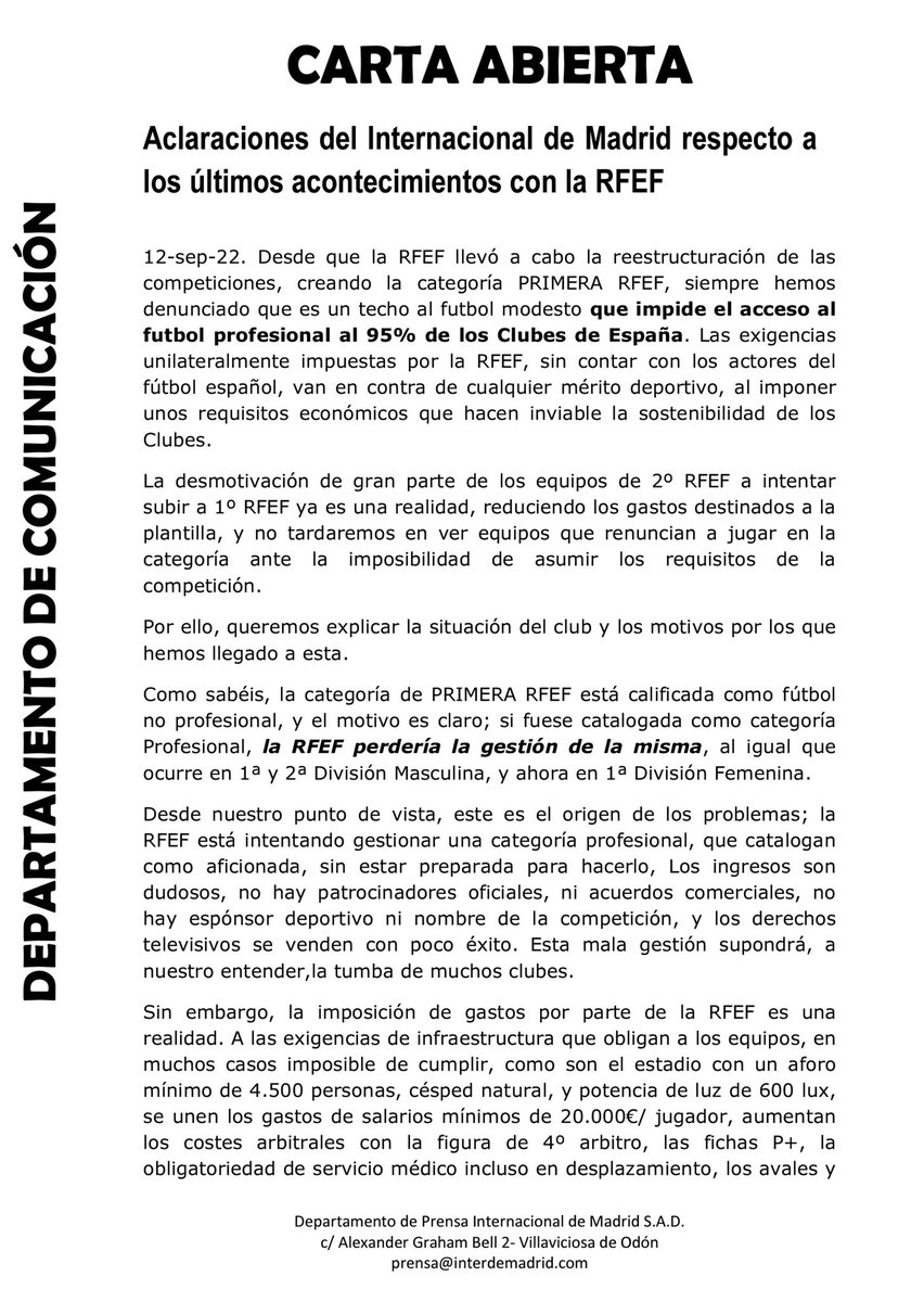 Internacional de Madrid S.A.D tweet media