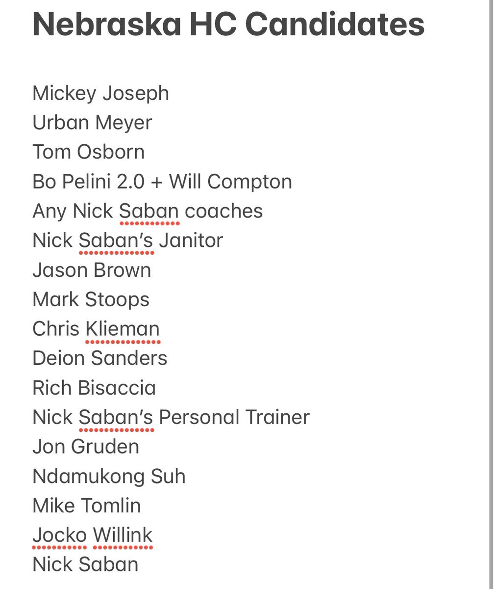 Potential Head Coaching candidates for the Nebraska job. <a href="/TrevAlberts/">Trev Alberts</a>