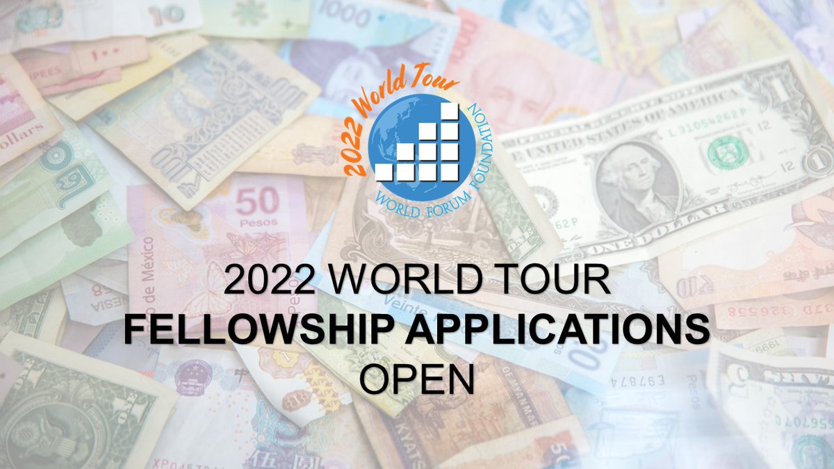 World Tour Early Bird Rates are available until THIS FRIDAY, 9/15/22. Do you need support with your registration fee? Please apply for fellowship funding at the link below by no later than September 23. 🔗 worldforumfoundation.org/2022-world-tou…