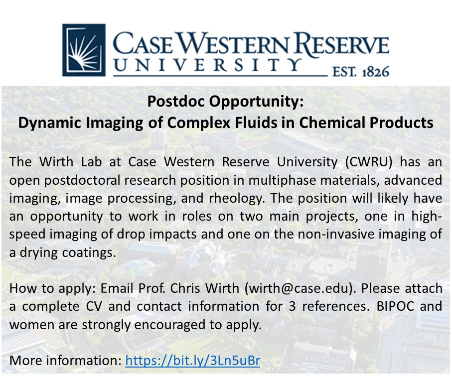Please RT: We have a #postdoc opportunity with a flexible focus on dynamic imaging in #complexfluids. This is a great opportunity to interface with industrial partners on cool research as part of a great team. #ColloidsRCool

More info: bit.ly/3Ln5uBr